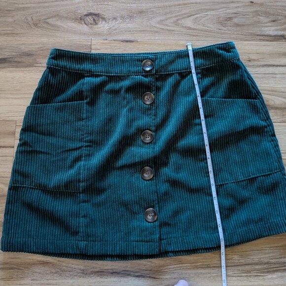 Topshop Green Ribbed Mini Skirt, 8 - Picture 5 of 5